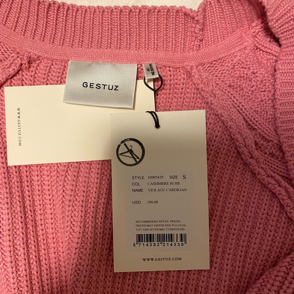 Gestuz Viola GZ Cardigan in Cashmere Rose size Small NWT 100% Cotton - Picture 4 of 5